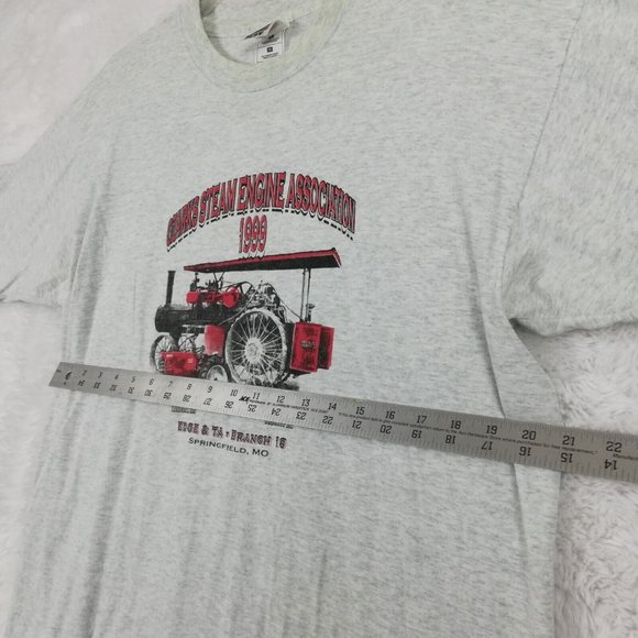Vintage Ozarks Steam Engine Association Mens T-Shirt 1999 Heather Gray XL - Picture 4 of 12